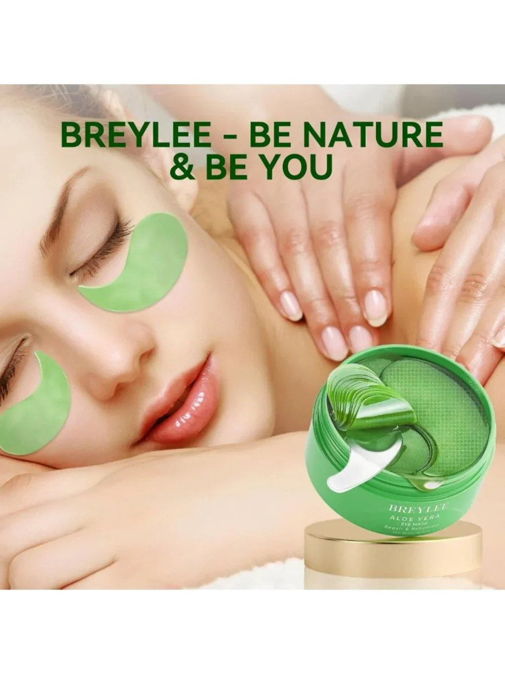 Aloe Vera Eye Masks - 60 Pcs for Puffy Eyes, Dark Circles & Wrinkle Reduction